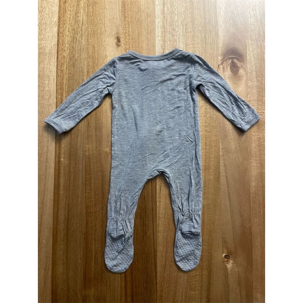 Hapiu Baby Unisex Gray Newborn Bamboo Zipper Romper - Picture 3 of 4